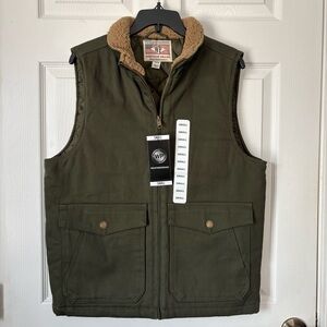 Heritage Brand Weatherproof Green Vest Men’s Size Small Quilted Lining